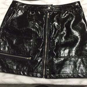 Forever 21 Black Vinyl Mini Skirt
